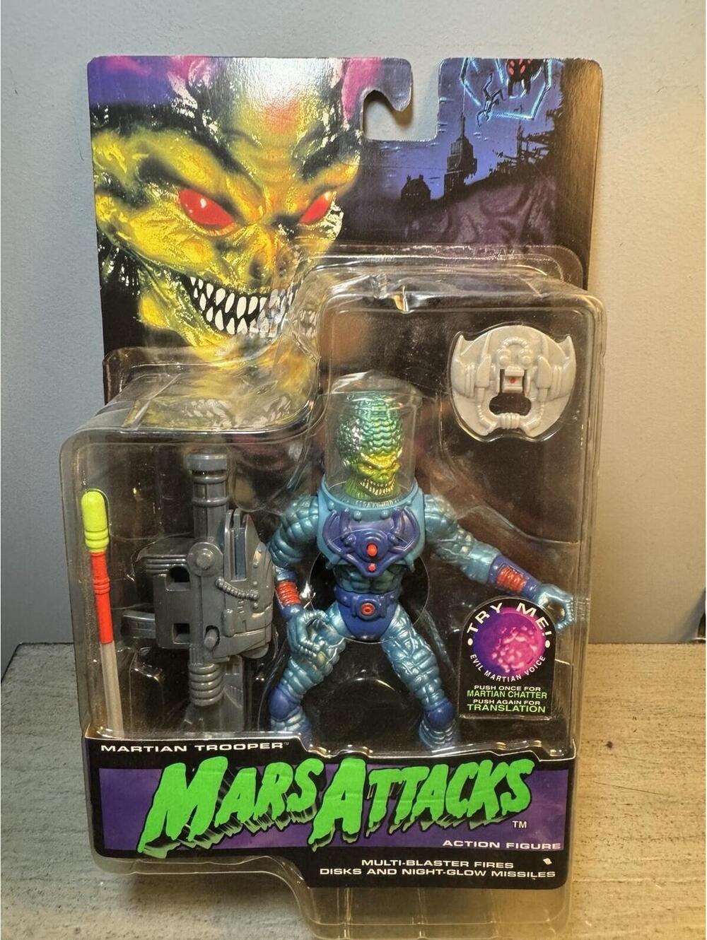 Mars Attacks Martian Trooper Action Figure Trendmasters 1996 Sealed Vintage